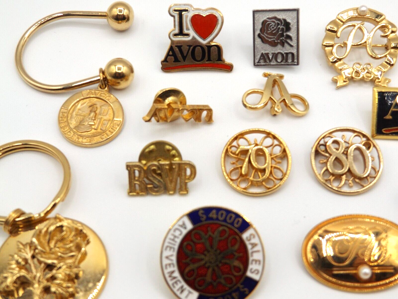 Lot of 22 1970's - 90's Vintage Avon Representative Pins Awards ...