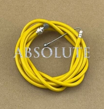 YELLOW BRAKE CABLE KIT HOUSING BUTTON FIXIE BICYCLE BMX MTB CRUISER BIKE BRAKES.