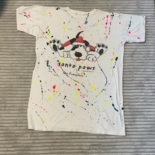 Vintage Santa Paws John Doze Studio 2000 T-Shirt Y2K Multicolor