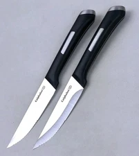 2pc Calphalon PRECISION SERIES 4" Serrated STEAK Knife SET, Stainless Steel, NEW