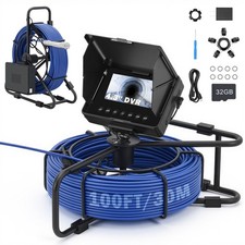 4.3" 30M Sewer Pipe Inspection Camera 23MM Drain Pipeline Meter Counter 32GB HD