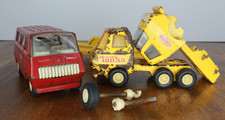 Vintage Mini Tonka Trucks, Fire Van, FOR PARTS - 3 Vehicles 