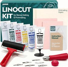 Linocut Tools Block Printing Kit: Deluxe Stamp Carving Printmaking Kit Supplies