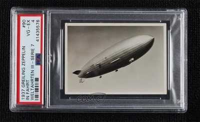 1930s Greiling Zeppelin Weltfahrten III - Serie 7 Luftschiff Hindenburg #90 0p1e