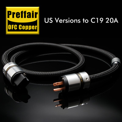 C19 US/EU AC HiFi Power Cable 20A IEC Female Connectors Audio Cord Supply Mains