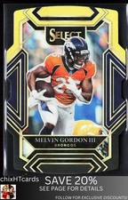 Melvin Gordon III 2021 Panini Select Black and Gold Prizm Die Cut Denver Broncos
