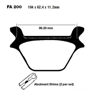 Bremsbelag FA200V hinten für Harley Davidson FXDX 1450 Dyna Super Glide Sport 19