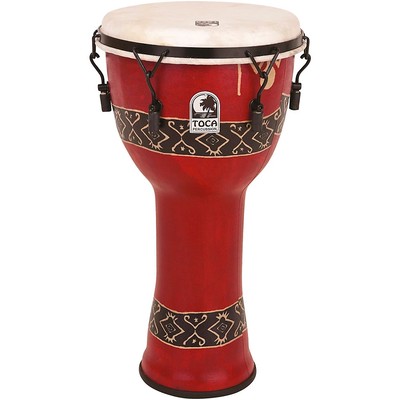 Toca Mechanically Tuned Djembe with Extended Rim 12 in. Bali Red