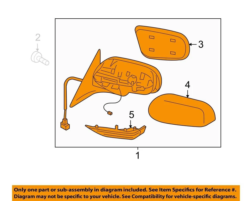 Espejo retrovisor delantero derecho Subaru Outback 2005-2006 potencia térmica OEM Foto 3 de 4