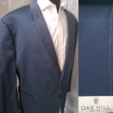 Oak Hill Men's Blazer 3XLT 54r/56r Blue Lightweight Cotton Sport Coat Jacket
