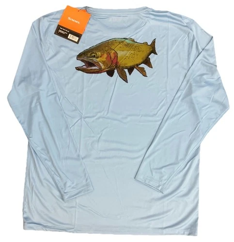 Simms Fishing Solar Tech Tee LS Shirt Cutthroat Artwork Large Ultra Soft -RARE!