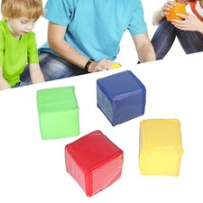 4-teiliges Lernspielzeug F&uuml;r : W&uuml;rfel Aus PVC Stapelbausteine Zur