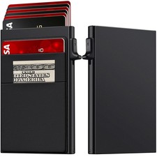 Wallet for Men Slim Card Holder, Minimalist RFID Thin, Black