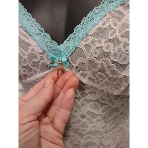 Victoria’s Secret Negligee Damen-Schlupfkleid weiß Spitze Netz Größe Small neu mit Etikett - Bild 3 von 9