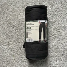 NWT Adventuridge Black Denim Flannel Lined Straight Fit Jeans 42/32