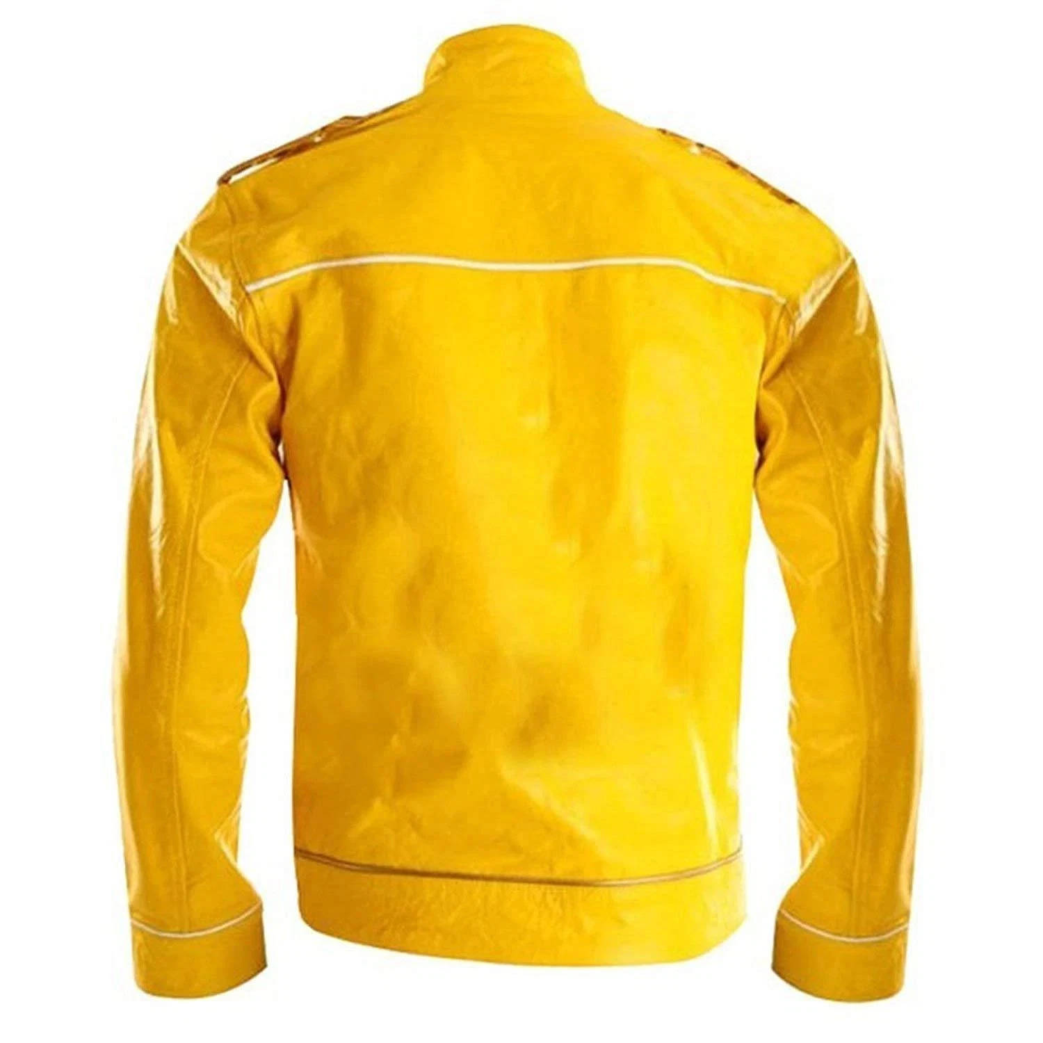 Men's Freddie Mercury Yellow Wembley Concert Queen's Faux Leather Jacket - product detail image 2