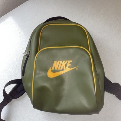 Nike Rucksack 90er Vintage Oliv Grün Gelb Mini Backpack Y2K