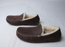UGG Men's Ascot Leather Distressed Slippers CD4 Dusted Cocoa Size US 11 (UK 10)