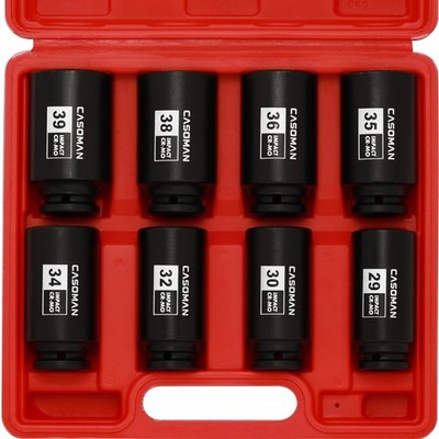 Achsmutternussockensatz 8-tlg 1/2'' Impact Schlagsockel Chrome Molybdenum