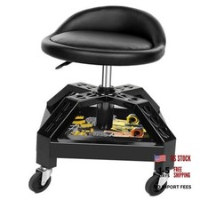 Garage Shop Rolling Seat, Heavy Duty Adjustable Rolling Mechanic Stool with