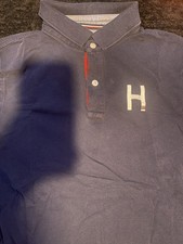 Tommy Hilfiger Men's Blue Polo Shirt M Custom Fit Logo Button