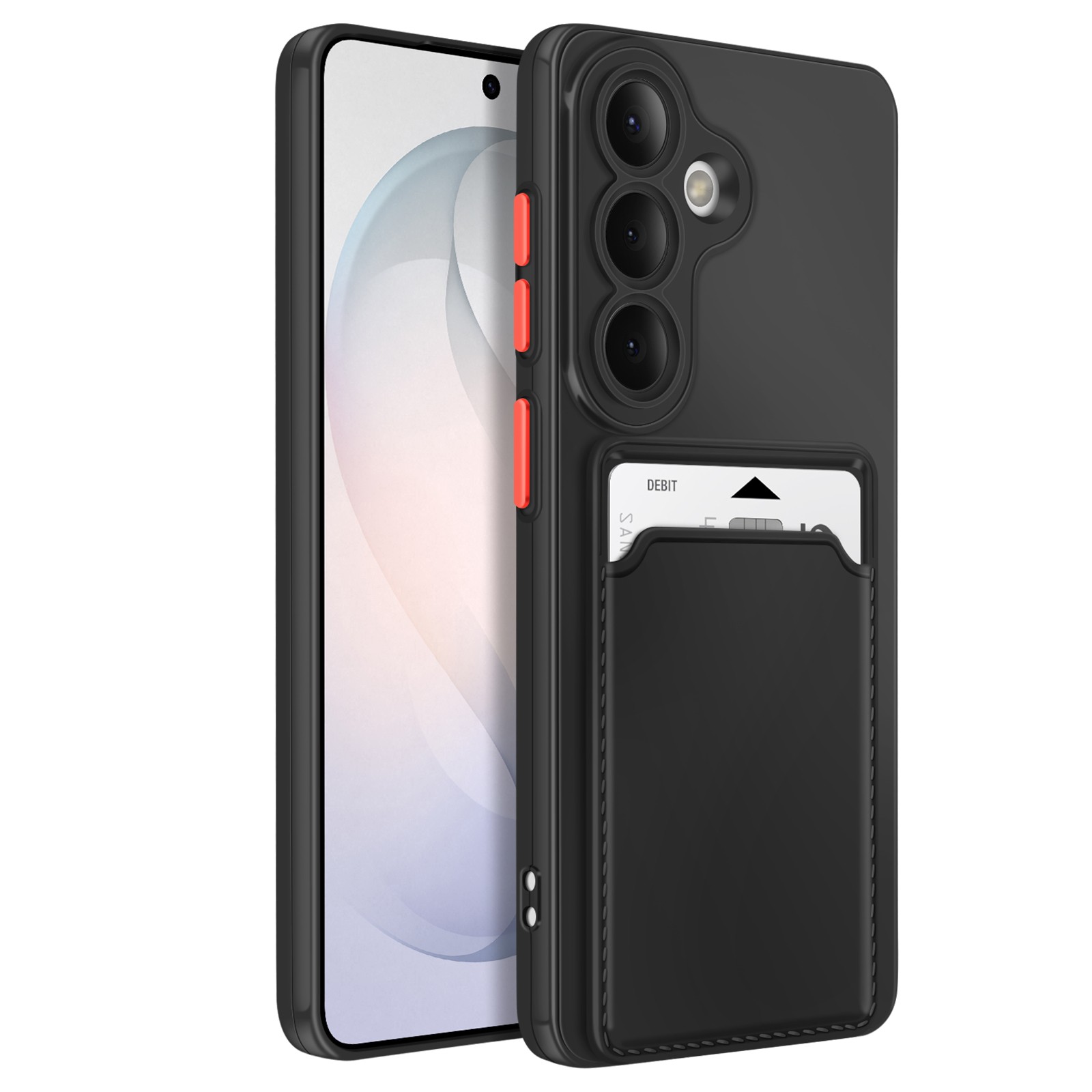 Coque Galaxy S26 en silicone noir idéale pour voyager léger avec vos cartes