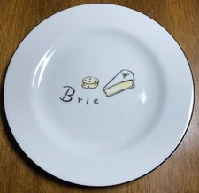 Pottery Barn Brie French CHEESE COCKTAIL Appetizer PLATE 7.75" 