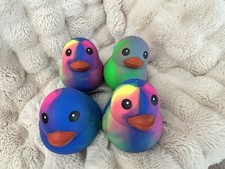 Sunny Days Jumbo Squeezy Ducks Tie Dye Blue Pink Yellow Squishy Stress Relief