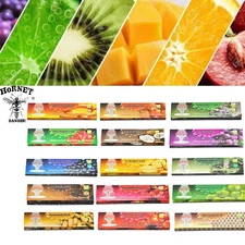 15 Packs HORNET King Size Classic Random Fruit Flavors Cigarette Rolling Papers