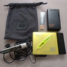 SONY MZ-E70 Portable MD Walkman Player Yellow Gold Japan Rare JDM Bundle Works