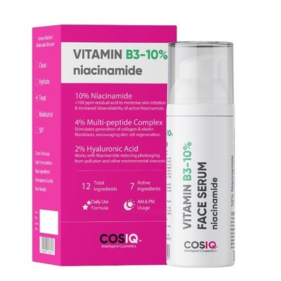 Cos-IQ 10% Niacinamide Face Serum for Oil Control, Anti-Acne & Dark Spots 30 Ml