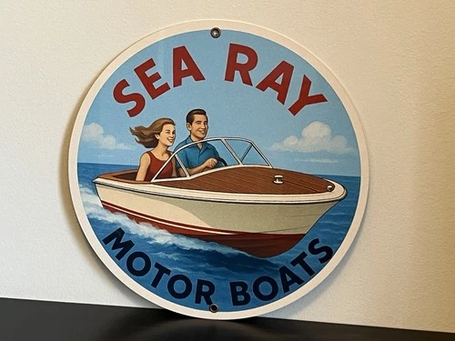 Hi Gloss Sea Ray Motor Boats Vintage  Style Metal Sign
