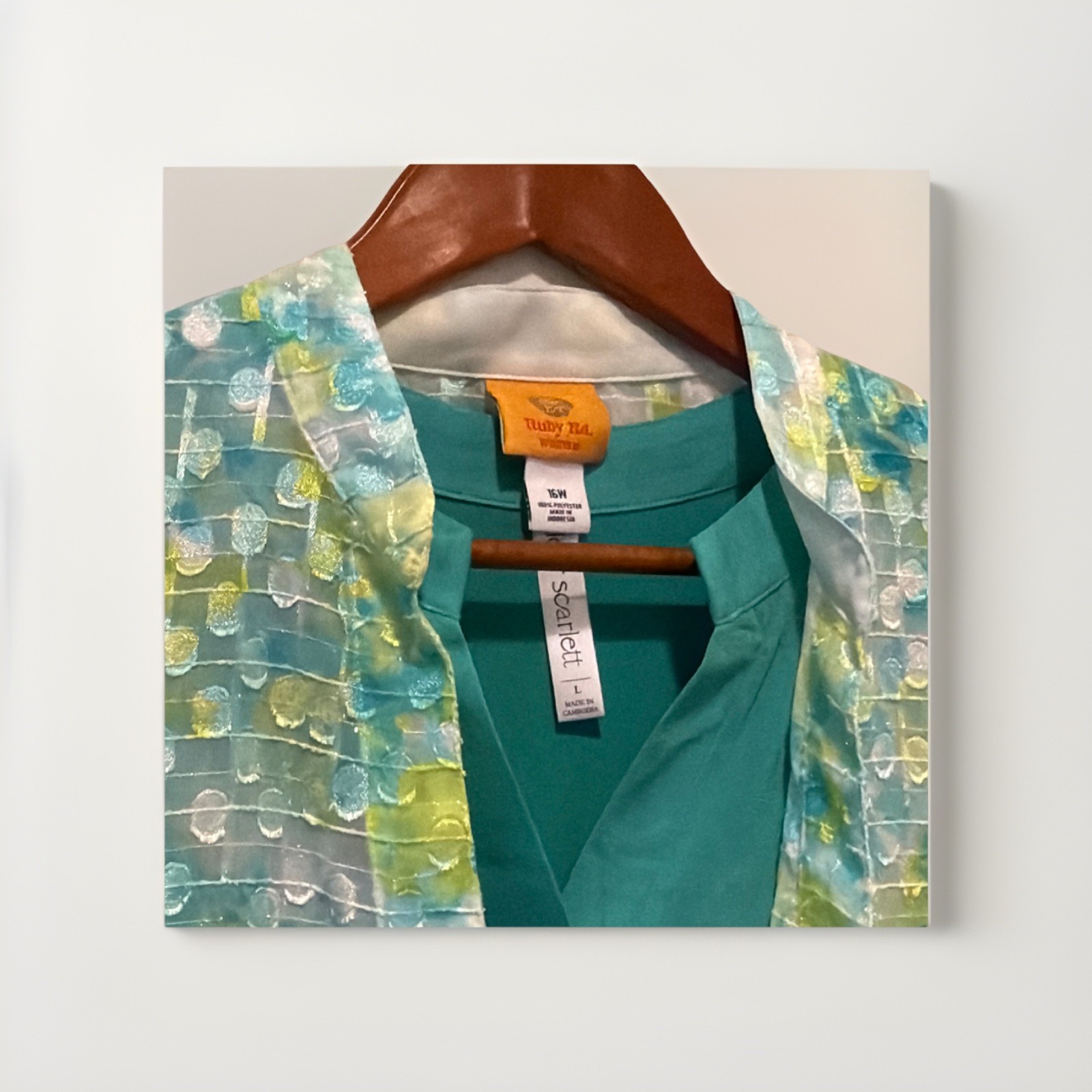 Ruby Rd. 16W Sheer Button Blouse & Dear Scarlett … - image 2