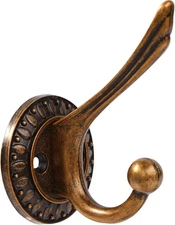 BOZWELL 6 Pack Antique Brass Towel Hook Heavy Duty Wall Hooks Hanger Coat Hook R