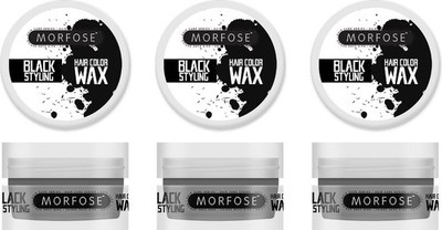 Morfose Color Hair Wax Schwarz 3x100 ml