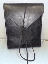 Black Folio Photo Album With Tie Closure leather 8"x6.5" unused