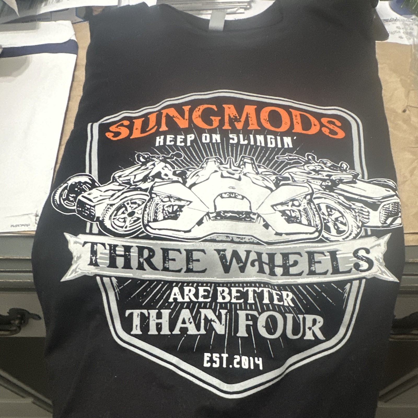 🚨SLINGSHOT NEXTLEVEL Apparel Men's XL Black Slingmods Graphic Logo CREWNECK T