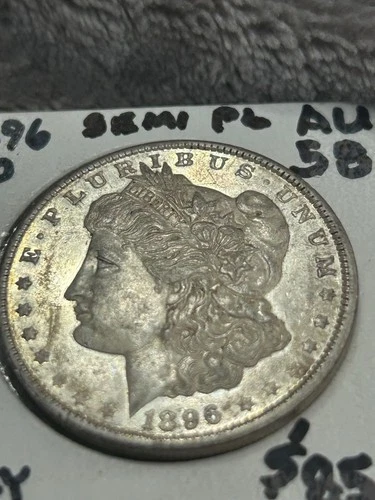 UNC?  KEY 1896-O MORGAN DOLLAR Nice Breast feathers. Strong strike, PL Surfaces