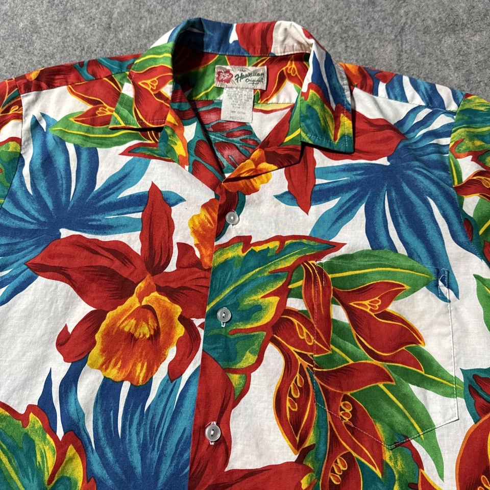 Camisa Hawaiana Hilo Hattie De Colección Para Hombre M Floral Colorida Manga Corta Abotonada Foto 2 de 4