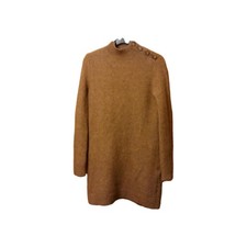 Sezane Polly Kid Mohair Dress Women Size XS Brown Camel Sweater Parisian Chic