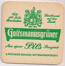 v. Koch'sche Brauerei, Gottsmannsgrün - alter Bierdeckel "Gottsmannsgrüner Pils"