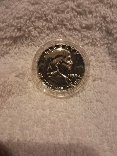 1959 50C (Proof) Franklin Half Dollar Near Perfect In Capsule (110)