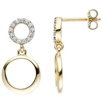 OhrhäNger 375 Gold Gelbgold 26 Zirk. Ohrringe Ohrstecker Goldohrringe