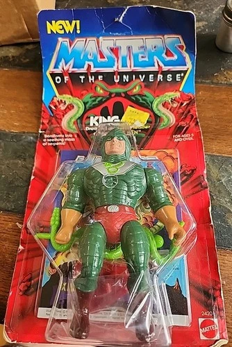 Vintage MOTU "King Hiss" Mattel 1985 Complete w/Card Complete Malaysia NOS