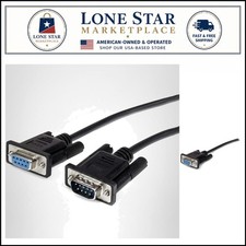 0.5m Black DB9 RS232 Serial Extension Cable - Male to Female - High Quality