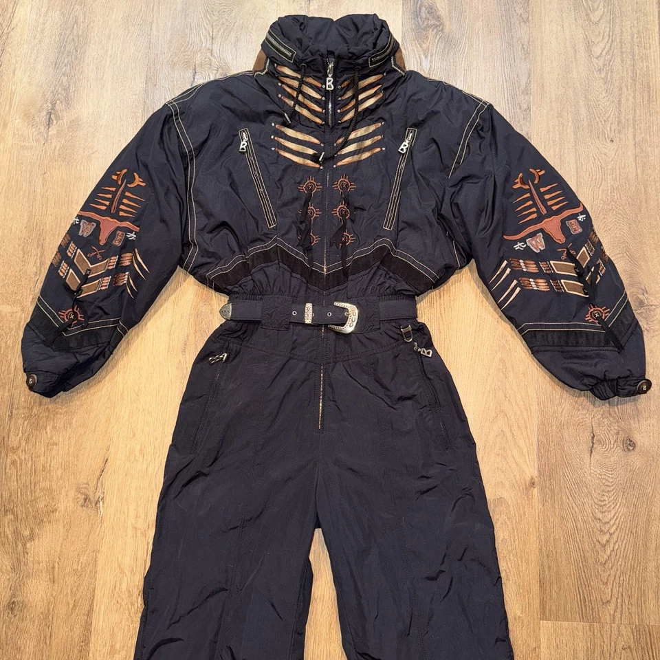 Traje de esquí Bogner traje de nieve de una pieza babero de nieve flecos Longhorn Willy EE. UU. para mujer 10 Foto 4 de 4