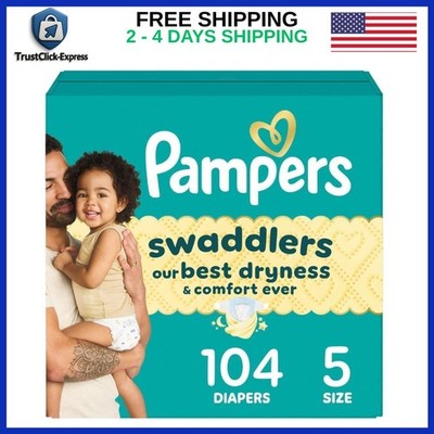 Pampers Swaddlers Diapers Size 5 104 Count Hypoallergenic Baby Diapers