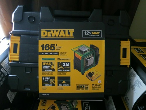 DeWalt DW0811LG 12V MAX 2 x 360 Rechargeable Li-Ion Green Line Laser, 165'  Range 76174773767 | eBay