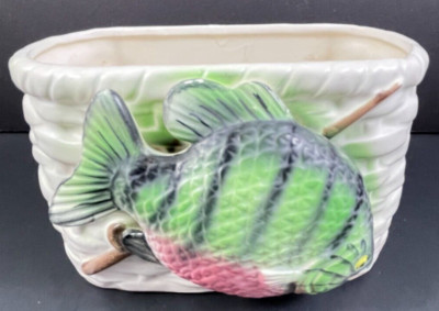 Rainbow Trout Fish Planter Napcoware Japan C-6101 Vintage Vase Fishing