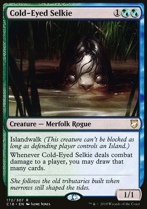 Magic the Gathering MTG Cold-Eyed Selkie (172) Commander 2018   LP